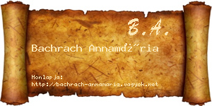 Bachrach Annamária névjegykártya
